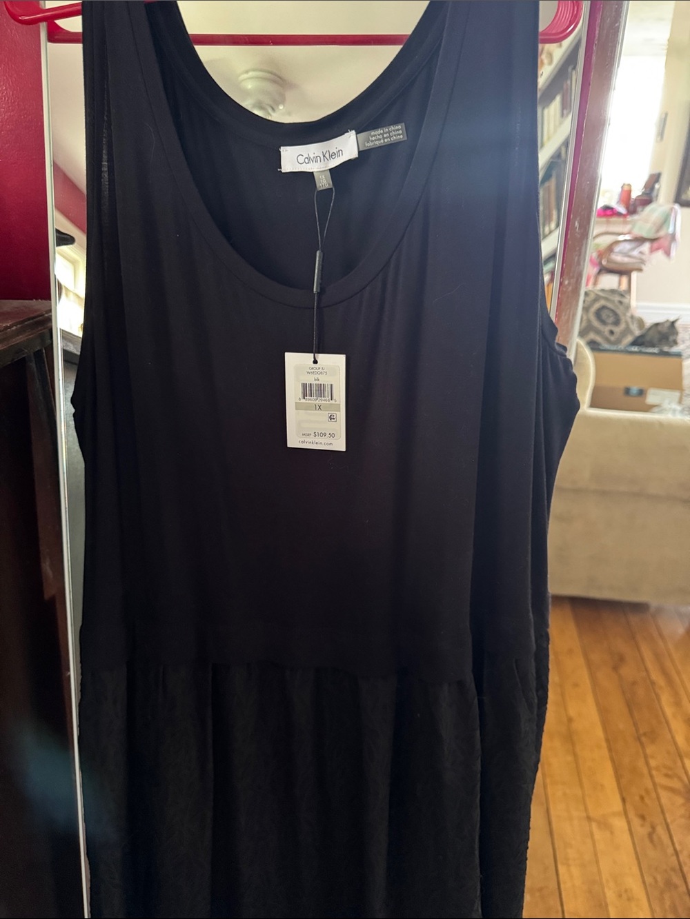 Calvin Klein Black Scoop Neck Sleeveless Tank Dress